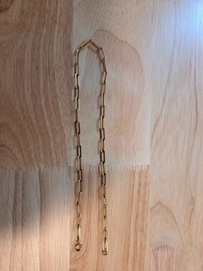 Simons Gold-Tone Paperclip Link Necklace